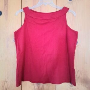 Relativity Woman Sleeveless Boatneck Cotton Jersey Top